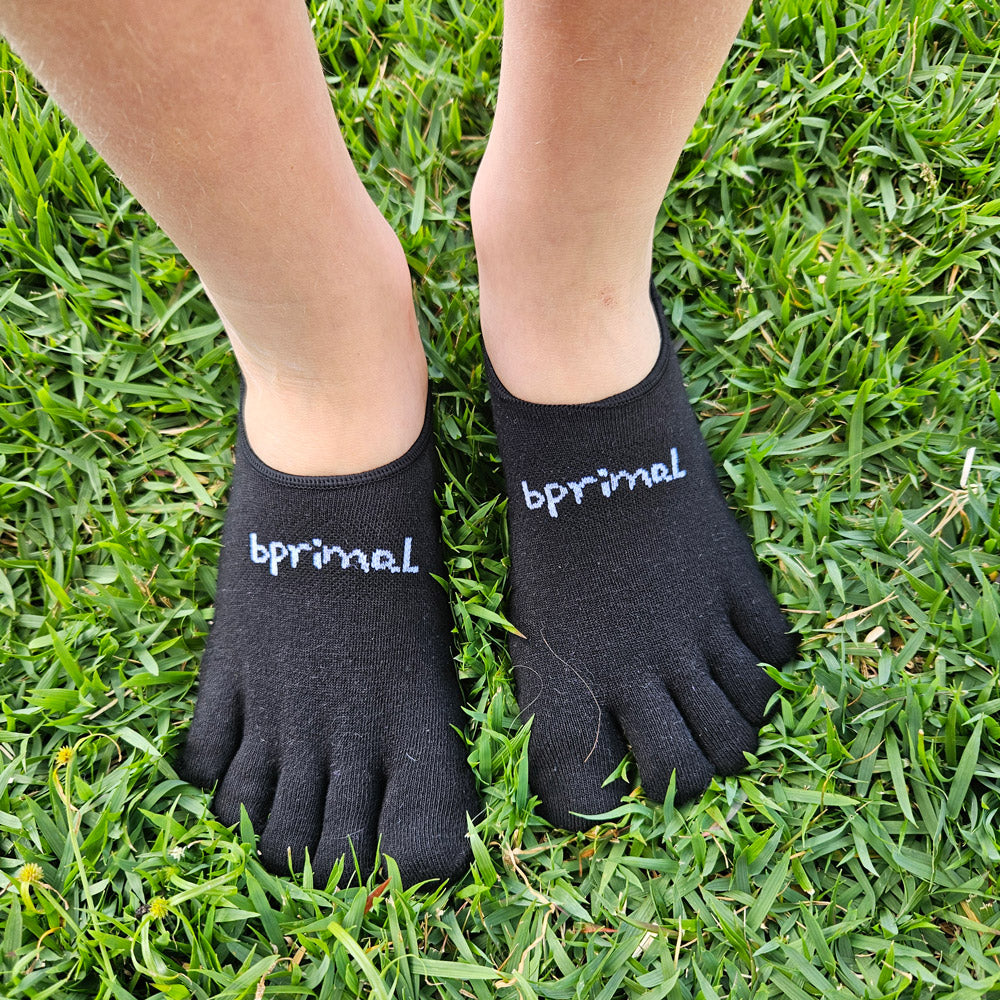 Bprimal Everyday Five-Toe Socks V2 - Hidden - Thin Weight - Black