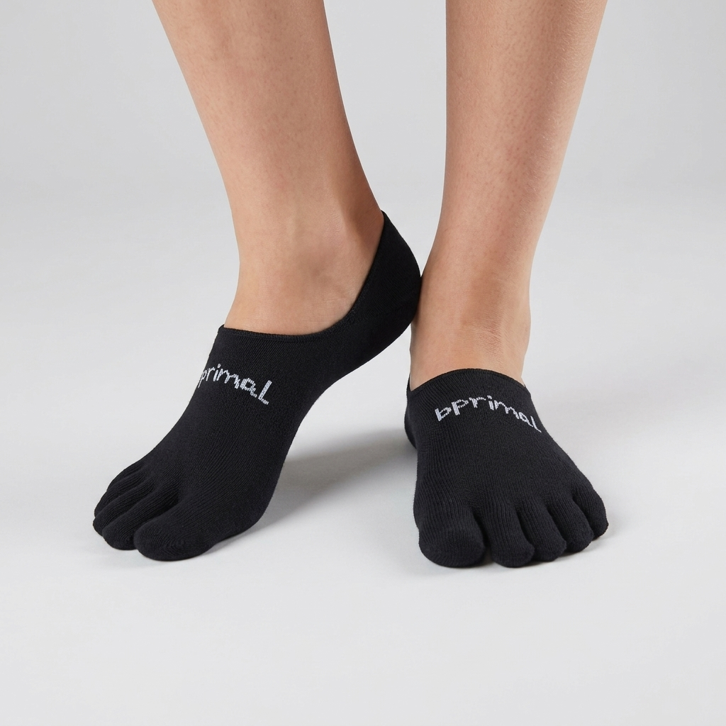 Bprimal Everyday Five-Toe Socks V2 - Hidden - Thin Weight - Black