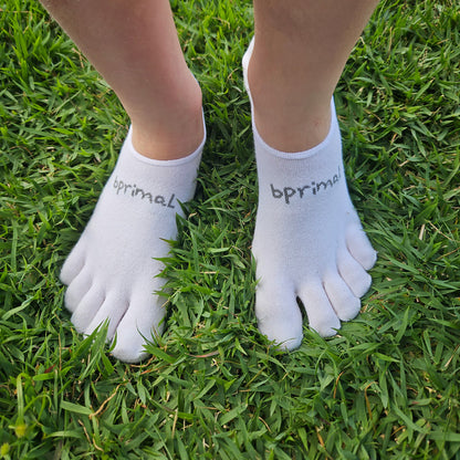 Bprimal Everyday Five-Toe Socks V2 - Hidden - Thin Weight - White