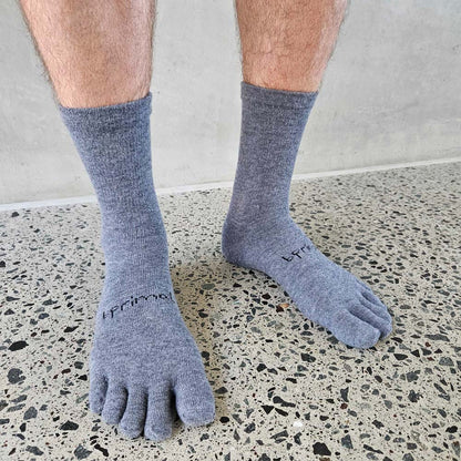 Bprimal Outdoor Merino Five-Toe Socks - Crew - Grey