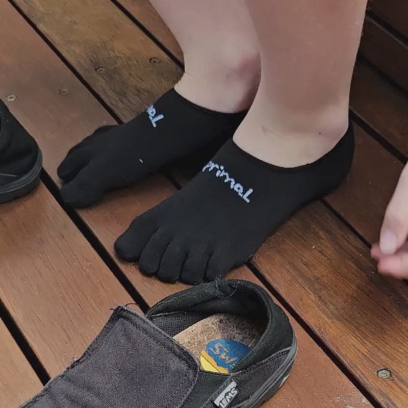 Bprimal Everyday Five-Toe Socks V2 - Hidden - Thin Weight - Black