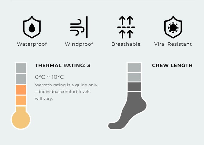 DexShell - Thermlite Waterproof Socks - Crew - Black