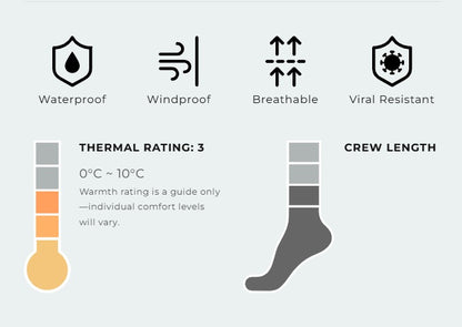 DexShell - Thermlite Waterproof Socks - Crew - Black