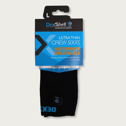 Ultra-Thin Waterproof Sock - Crew - Black - bprimal