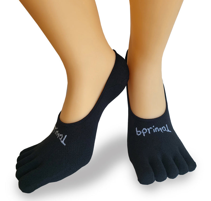 Bprimal Everyday Five-Toe Socks - Hidden - Thin Weight - Black