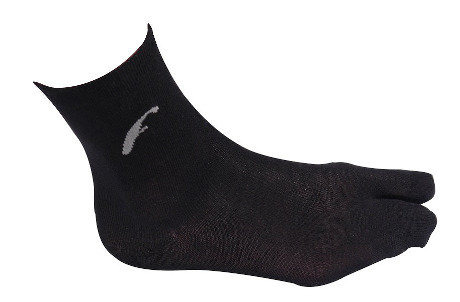 Two-Toe Bamboo Sock - Black / White - bprimal